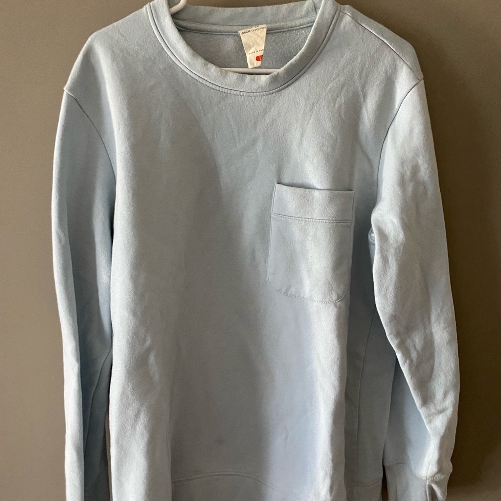 Light blue crew neck sweatshirt